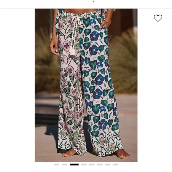 Anthropologie CELANDINE Relaxed Wide Leg Linen Pants x Harlinah Teoh Sz M NEW - Picture 1 of 16